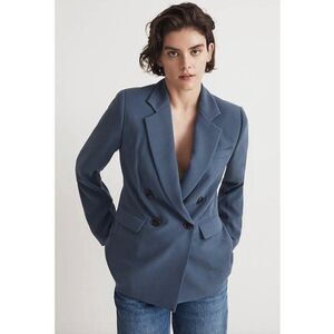 Madewell Rosedale Blazer in Crepe Nighttime Blue Women's Size 4 NM508